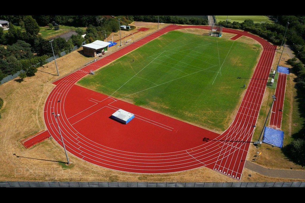 Athletics track aerial photo